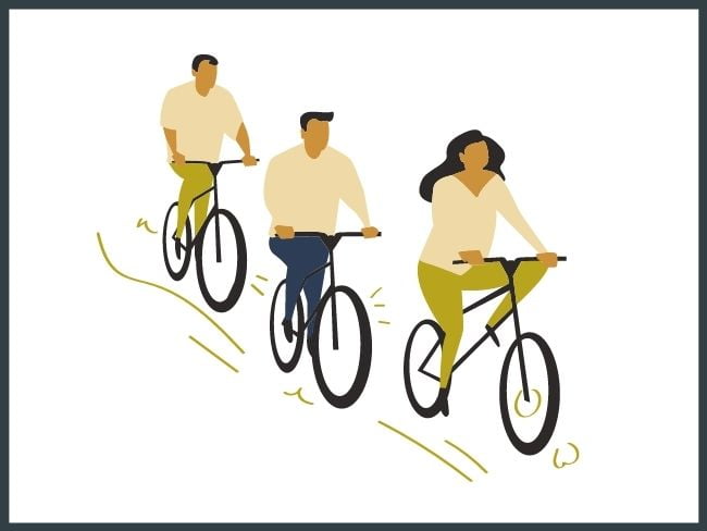 Segunda ley de Newton, ejemplo con bicicletas