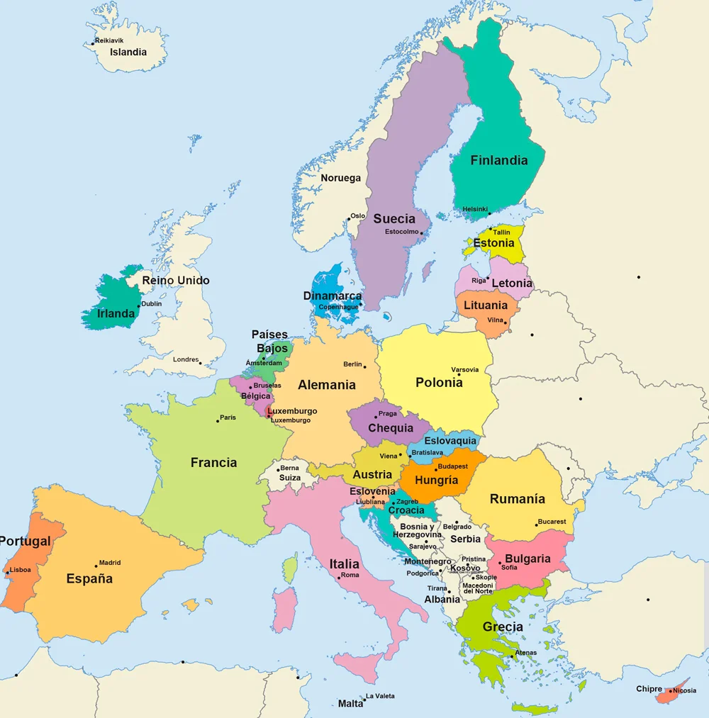 Znaczenie Unia Europejska (Co to jest, pojęcie i definicja) - Znaczenia mapa-ue