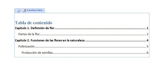 Índice, cómo hacer un índice en Word